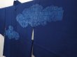 Photo2: 6514T04z550 Vintage Japanese Kimono Silk HAORI Cloud Navy (2)
