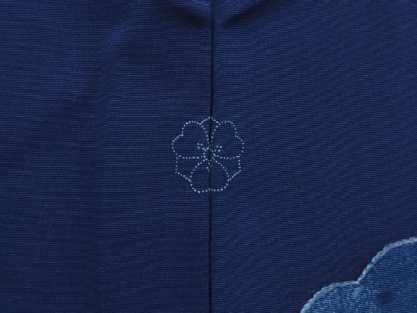 Photo5: 6514T04z550 Vintage Japanese Kimono Silk HAORI Cloud Navy (5)