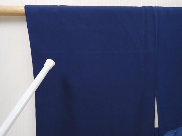 Photo6: 6514T04z550 Vintage Japanese Kimono Silk HAORI Cloud Navy (6)