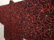 Photo2: 6514T05z400 Vintage Japanese Kimono Silk HAORI Flower Black (2)