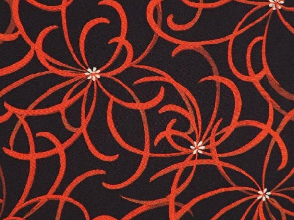 Photo4: 6514T05z400 Vintage Japanese Kimono Silk HAORI Flower Black (4)