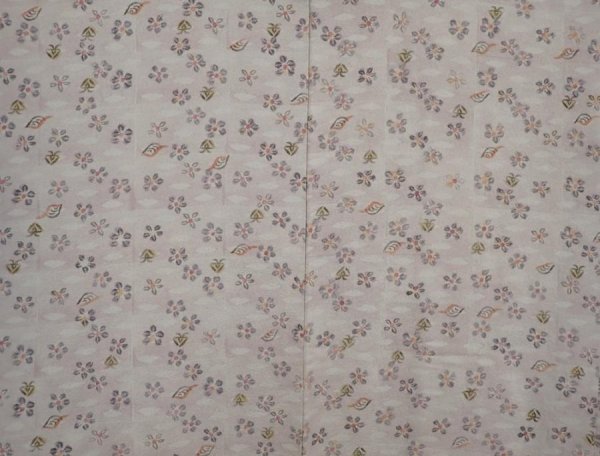 Photo3: 6514T06z640 Vintage Japanese Kimono Silk HAORI Flower Light gray (3)