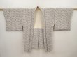 Photo6: 6514T06z640 Vintage Japanese Kimono Silk HAORI Flower Light gray (6)