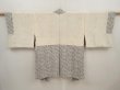 Photo8: 6514T06z640 Vintage Japanese Kimono Silk HAORI Flower Light gray (8)