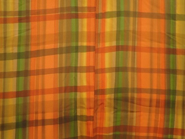 Photo3: 6514T07z550 Vintage Japanese Kimono Silk HAORI  Dark orange (3)
