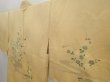Photo2: 6514T08z580 Vintage Japanese Kimono Silk HAORI Flower Saffron yellow (2)