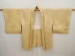 Photo5: 6514T08z580 Vintage Japanese Kimono Silk HAORI Flower Saffron yellow (5)