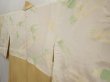 Photo7: 6514T08z580 Vintage Japanese Kimono Silk HAORI Flower Saffron yellow (7)