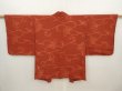 Photo5: 6514T09z560 Vintage Japanese Kimono Silk HAORI Flower Red-Brown (5)