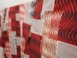 Photo2: 6514T11z630 Vintage Japanese Kimono Silk TSUMUGI  Dark red  Light gray (2)