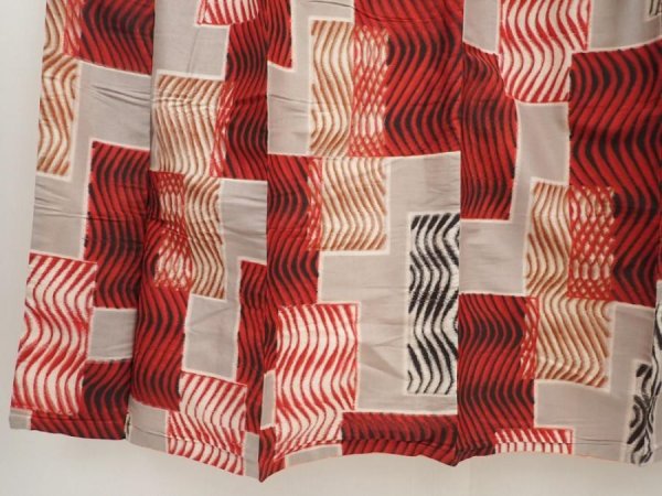 Photo4: 6514T11z630 Vintage Japanese Kimono Silk TSUMUGI  Dark red  Light gray (4)