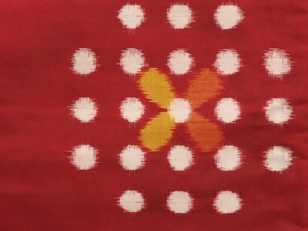 Photo6: 6514T12z750 Vintage Japanese Kimono Silk MEISEN KOMON  Dark red (6)