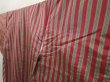 Photo2: 6514T13z660 Vintage Japanese Kimono Silk TSUMUGI Stripe Wine red (2)