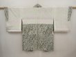 Photo6: 6515T09z460 Vintage Japanese Kimono Silk HAORI  Grass green (6)