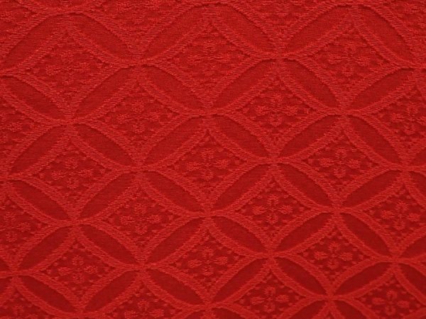 Photo4: 6515T10z520 Vintage Japanese Kimono Silk HAORI Shippo Dark red (4)