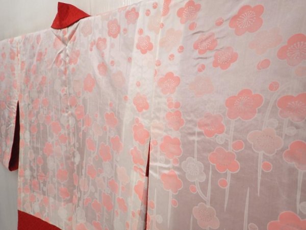 Photo7: 6515T10z520 Vintage Japanese Kimono Silk HAORI Shippo Dark red (7)