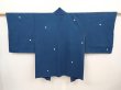 Photo1: 6515T11z500 Vintage Japanese Kimono Silk HAORI Flower Dull blue (1)