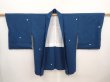 Photo5: 6515T11z500 Vintage Japanese Kimono Silk HAORI Flower Dull blue (5)
