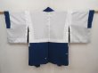 Photo6: 6515T11z500 Vintage Japanese Kimono Silk HAORI Flower Dull blue (6)