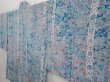 Photo2: 6515T02z550 Vintage Japanese Kimono Silk HAORI Flowers Dull sea blue (2)