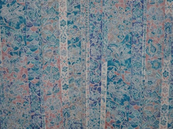Photo3: 6515T02z550 Vintage Japanese Kimono Silk HAORI Flowers Dull sea blue (3)