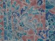 Photo4: 6515T02z550 Vintage Japanese Kimono Silk HAORI Flowers Dull sea blue (4)