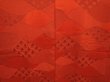 Photo3: 6515T04z590 Vintage Japanese Kimono Silk HAORI Wave Dark red (3)