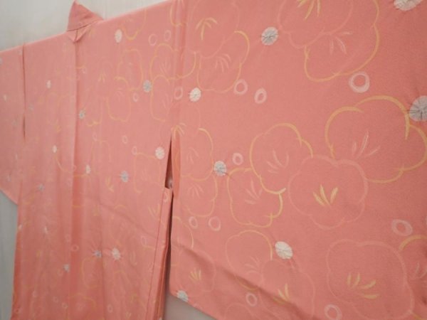 Photo2: 6515T05z600  Japanese Kimono Silk HAORI Plum blossom Pink (2)