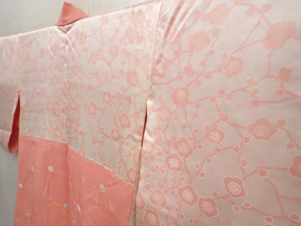 Photo7: 6515T05z600  Japanese Kimono Silk HAORI Plum blossom Pink (7)