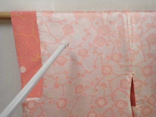 Photo8: 6515T05z600  Japanese Kimono Silk HAORI Plum blossom Pink (8)