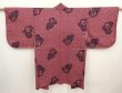 Photo1: 6515T08z590 Vintage Japanese Kimono Cotton HAORI Rose Wine red (1)
