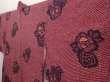 Photo2: 6515T08z590 Vintage Japanese Kimono Cotton HAORI Rose Wine red (2)