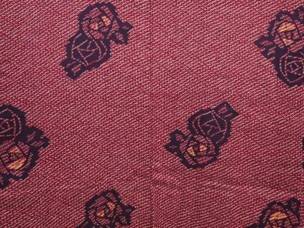 Photo3: 6515T08z590 Vintage Japanese Kimono Cotton HAORI Rose Wine red (3)