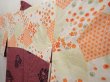 Photo7: 6515T08z590 Vintage Japanese Kimono Cotton HAORI Rose Wine red (7)