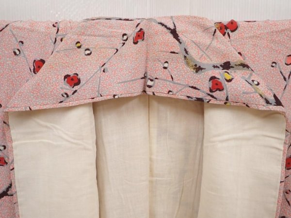 Photo7: 6515T14z700 Vintage Japanese Kimono Silk KOMON Plum blossom Pink (7)
