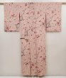 Photo8: 6515T14z700 Vintage Japanese Kimono Silk KOMON Plum blossom Pink (8)