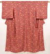 Photo1: 6515T15z700 Antique Japanese Kimono Silk KOMON  Red-Brown (1)