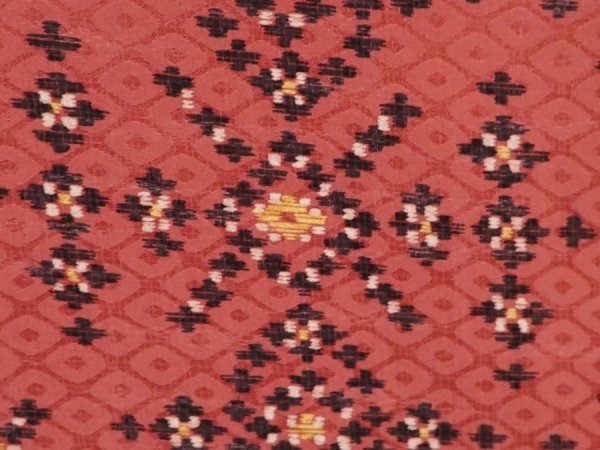 Photo6: 6515T15z700 Antique Japanese Kimono Silk KOMON  Red-Brown (6)