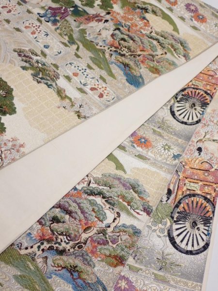 Photo3: 6518i01z830  Japanese Kimono Silk FUKURO OBI Heian noble  174.8x12.2 (3)