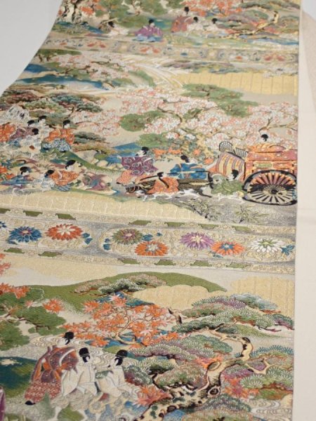 Photo4: 6518i01z830  Japanese Kimono Silk FUKURO OBI Heian noble  174.8x12.2 (4)