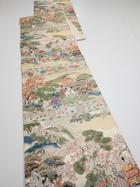 Photo7: 6518i01z830  Japanese Kimono Silk FUKURO OBI Heian noble  174.8x12.2 (7)