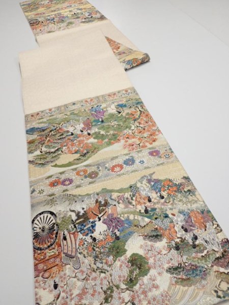 Photo8: 6518i01z830  Japanese Kimono Silk FUKURO OBI Heian noble  174.8x12.2 (8)