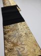 Photo7: 6518i04z830  Japanese Kimono Silk FUKURO OBI Flying crane Gold 168.5x12.2 (7)