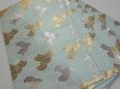 Photo1: 6518i05z1080  Japanese Kimono Silk FUKURO OBI Seigaiha Light blue 160.6x11.8 (1)