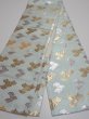 Photo5: 6518i05z1080  Japanese Kimono Silk FUKURO OBI Seigaiha Light blue 160.6x11.8 (5)