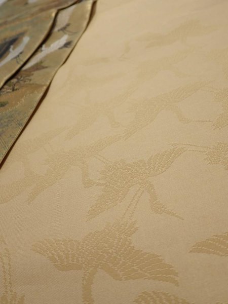 Photo9: 6518i07z780  Japanese Kimono Silk Zentsu FUKURO OBI Ukiyoe Gold 176.4x12.2 (9)