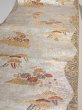 Photo4: 6518i08z600  Japanese Kimono Silk FUKURO OBI Flower Silver 171.7x12.2 (4)