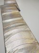 Photo7: 6518i09z820  Japanese Kimono Silk FUKURO OBI  Silver 171.7x12.2 (7)