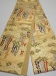 Photo7: 6518i10z1160  Japanese Kimono Silk FUKURO OBI Wisteria Gold 171.7x12.2 (7)