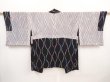 Photo6: 6518T01z600 Vintage Japanese Kimono Silk HAORI Tatewaku Black (6)